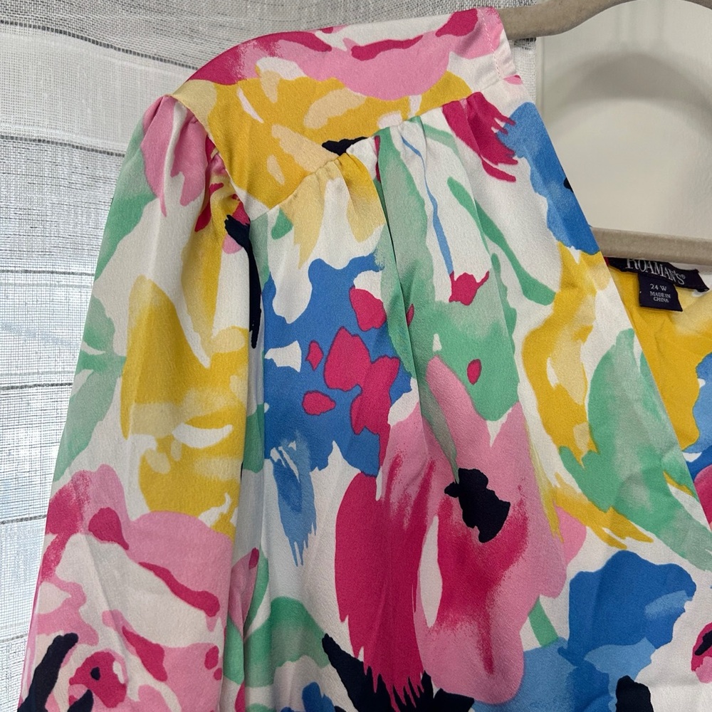 Watercolor Wrap Blouse